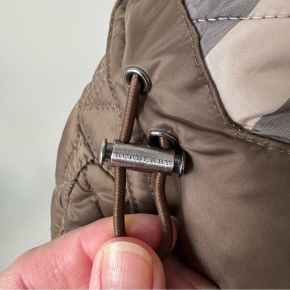 Burberry BRIT Nylon Diamond Quilted Belted & Hooded Parka - Olive - Picture 9 of 16